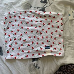 Cherry print tube top